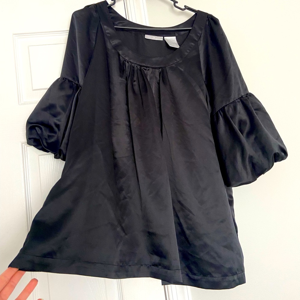 Worthington Black Satin Top Size XL
